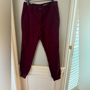 Aeropostale Burgundy Joggers with Elastic Cuffs